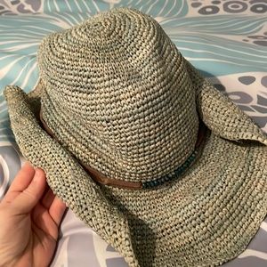 Calypso & St. Barth Raffia Blue Hat